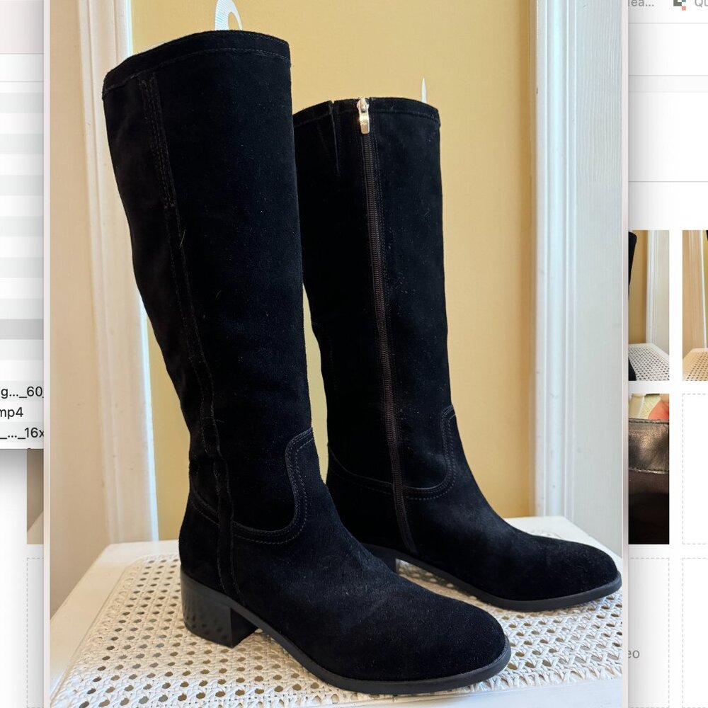 Marc Fisher Black Suede Tall Boots
